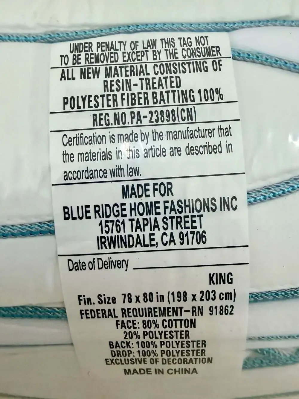 Sleep Climate Temperature Balancing Mattress Pad King Size 78x80